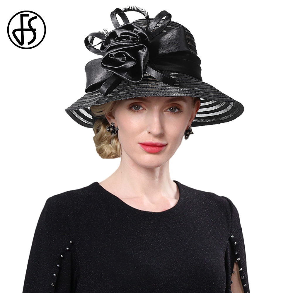 Hat Floppy Wide - Sombreros de organza tipo fascinator FS