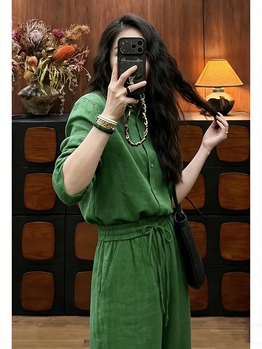 Conjunto de dos piezas de cami - Linen Pant Wide reseña y precio