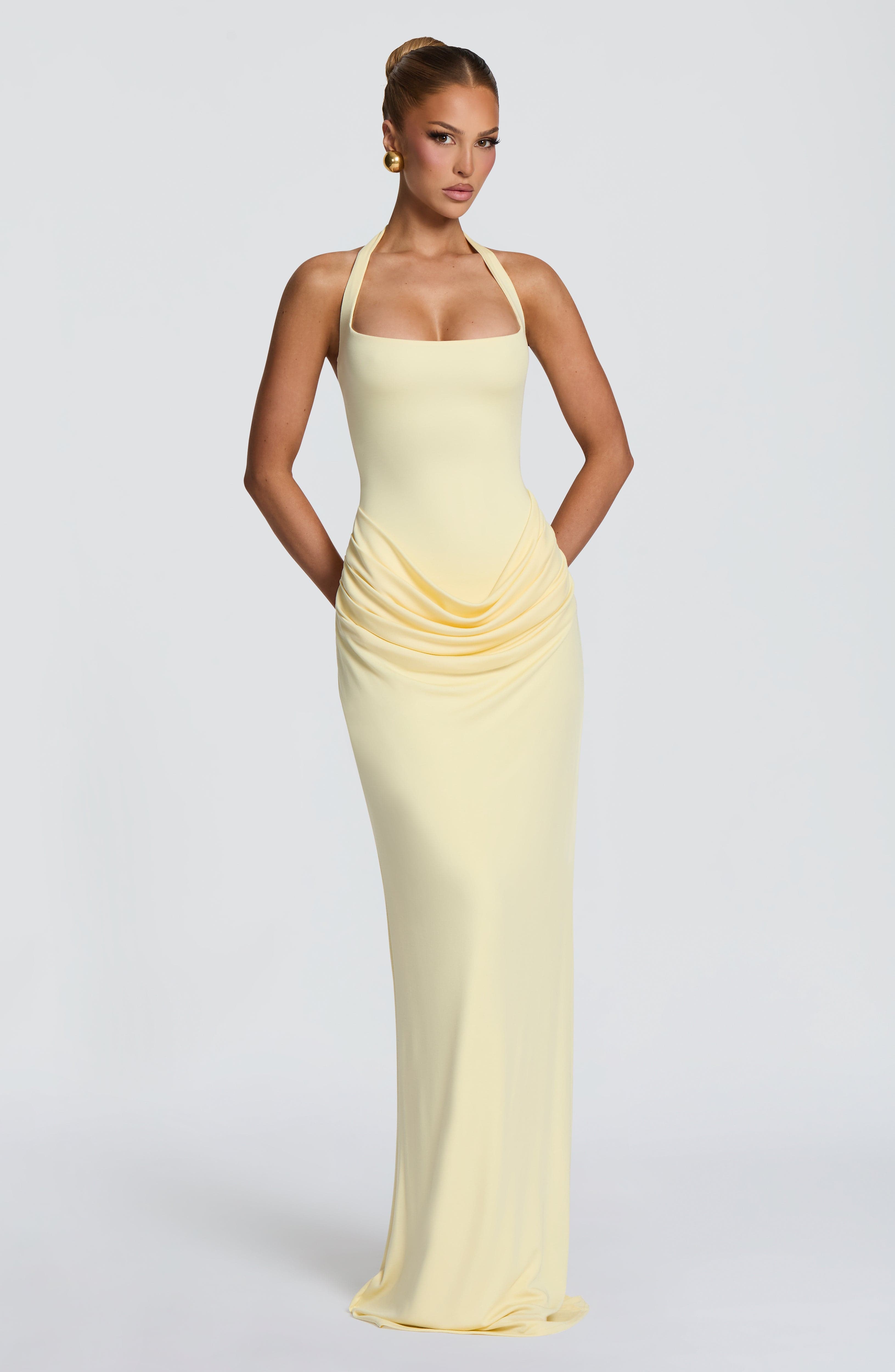 Vestido largo maxi halter con  - Maxi Dress Halter reseña y precio
